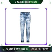 香港直邮潮奢 dsquared2D二次方女士牛仔裤蓝色复古破洞长裤潮流