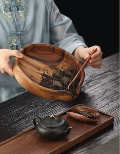 天然胡桃木分茶盘实木整块原木，茶盘普洱茶饼，撬茶盘开茶盒茶道配件