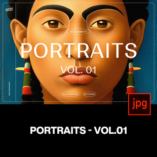150款手绘原始部落土著民族人物肖像人像头像插图插画图片素材