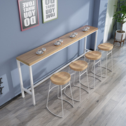 北欧实木桌椅组合铁艺高脚，桌子家用酒吧时尚，创意咖啡厅靠墙吧台桌