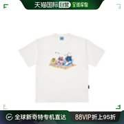 韩国直邮ADLV卡通字母图案T恤男女同款 ADLV白色鲨鱼T恤