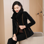 小款品牌黑色羽绒服女短款2023冬新修身保暖高级感白鸭绒外套6210