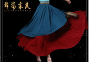 应子广场舞唱一首自已的歌藏族舞蹈演出服装套指长袖大摆裙子
