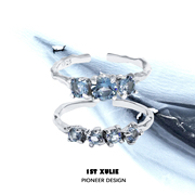 冰岛系列925纯银戒指，小众设计冷淡风高级锆石，百搭开口食指情侣戒
