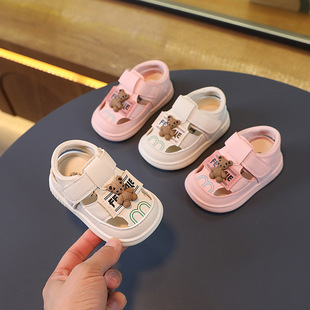 夏季9-10个月婴儿学步鞋0-1岁宝宝软底防滑凉鞋2男童女童包头凉鞋