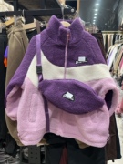 2023冬品牌女中大童，110-150加厚毛毛衣带包包，休闲拼色粉紫百搭潮