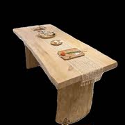 整张实木板材定制原木茶桌，大板松木餐桌台m面整板茶台桌板办公长
