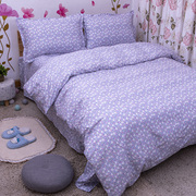 清新小花朵少公主，可爱床单纯棉床笠枕套，被单被套单件可组成套
