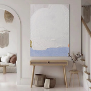 HW.ART手绘油画《姣姣云月》侘寂风玄关装置画客厅背景墙立体挂画