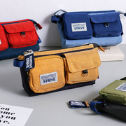 书包笔袋大容量帆布创意简约铅笔盒学生多功能文具收纳笔包多格袋