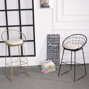 铁艺吧台椅现代简约高脚凳，欧式椅子时尚，创意家用吧台凳奶茶店休闲
