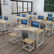 学校机房微机室电脑桌，培训室电脑桌椅单人双人办公台式桌网吧桌椅