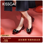 kisscat接吻猫漫舞芭蕾春季时尚婚鞋优雅蝴蝶结，单鞋女