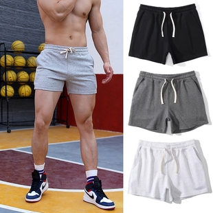 男士三分裤夏季跑步篮球健身运动短裤韩版青年，透气修身纯色3分裤