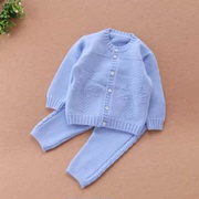 婴儿羊绒套装毛衣3-5-6-10个月小月龄男女宝宝超软秋冬针织衣服