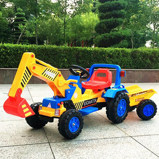 挖掘机玩具车可坐人电动挖土机脚蹬踏行推土机工程车普通脚蹬款推