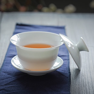 盖碗德化白瓷茶具套装整套功夫陶瓷简约茶壶茶杯泡茶会客家用
