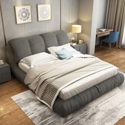 布艺床可拆洗北欧简约双人床1.8米1.5米主卧储物婚床小户型软包床