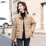 羽绒服女短款2023年冬季韩版宽松小个子面包服白鸭绒学生外套