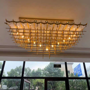 非标工程创意大吊灯酒店售楼部，大堂装饰异形，铁艺宫殿房子灯具