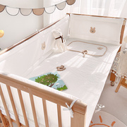 婴儿床床围栏软包纯棉儿童拼接床，护栏围挡防撞宝宝一片式床围加高