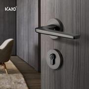 德国KABO门锁室内卧室北欧黑色分体卫生间简约房门锁静音实木