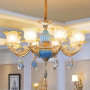 欧式客厅吊灯大气简欧复式楼卧室，灯奢华法式家用锌合金水晶吊灯具