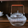 耐热玻璃茶壶实木提梁壶南瓜壶带过滤日式手工泡茶壶可煮茶花茶壶