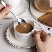 欧式轻奢咖啡杯子陶瓷咖啡杯碟装小奢华下午花茶杯早餐牛奶杯
