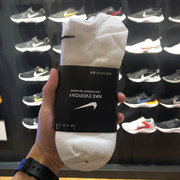 Nike/耐克袜子男女短袜白色袜子船袜夏季薄款中筒运动纯棉SX7678