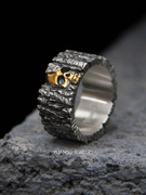 damai原创设计骷髅戒指男士复古925纯银ins潮男个性单身指环