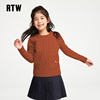 女童秋装2022rtw童装2022冬装，儿童毛衣针织衫亲子，套头美式棕