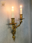 欧式壁灯烛台蜡烛架背景墙面，烛台客厅摆设品，玄关墙挂艺术全铜装饰