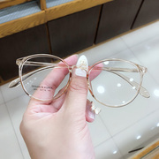 文艺透明近视眼镜女韩版潮超轻眼镜框架，男圆框抗蓝光防辐射平光镜