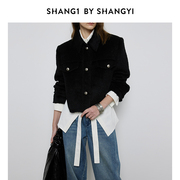 SHANG1 BY SHANGYI秋装外套女气质高级感羊驼毛腰部曲线香风夹克