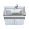 不锈钢洗衣柜组合台陶瓷，洗衣盆带搓衣板洗衣槽，洗衣池304浴室柜