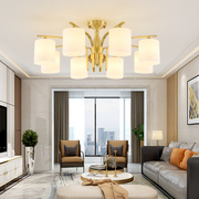 美式客厅吸顶灯现代简约创意餐厅灯具欧式卧室，玄关灯全铜灯饰