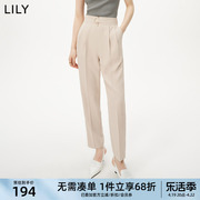 LILY夏女装时尚气质通勤款时髦洋气职业感高腰西装休闲裤