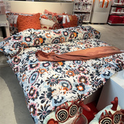ikea宜家霍古勒厄，被套和枕套，多色花卉图案床上用品温馨被罩