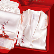 送妈妈的礼物中秋节实用送给母亲婆婆生日女士妇女丝绸睡衣礼盒装