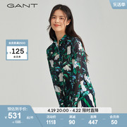 GANT甘特女士时尚潮流清爽气质印花丝棉翻领长袖衬衫4301143
