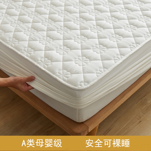 简约纯色纯棉床笠加厚夹棉单件防滑全棉，床罩单品床垫保护套
