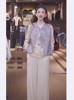 一线大品牌撤柜新中式中国风，紫色马甲气质，女装高级感上衣两件套装