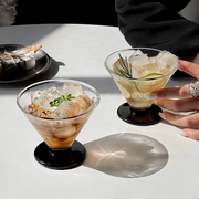 法式中古杯小众设计冰美式咖啡杯高颜值玻璃杯复古高级冰淇淋杯子