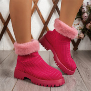 雪地靴女大码毛巾短筒棉靴women snow boots warm shoes size 43