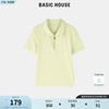 Basic House/百家好polo领短袖T恤2024夏季洋气减龄休闲上衣