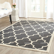 时尚现代几何格子地毯客厅茶几沙发地毯卧室床边加厚手工地毯定制