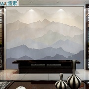 定制现代新中式山水风景8d电视背景墙壁画沙发墙壁纸来图定制议价