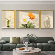 法式奶油风挂画客厅现代简约装饰画温馨小清新沙发背景墙装饰壁画