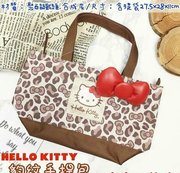 kitty豹纹手提袋手提包凯蒂猫包包hello kitty手提包卡通提袋